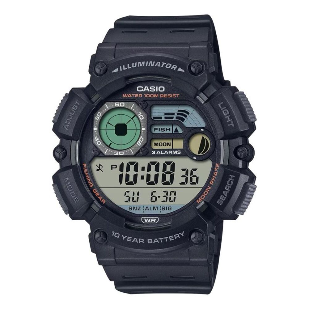 Casio Men's Solar-Powered Digital Watch with Black Dial - WS-1500H-1AV